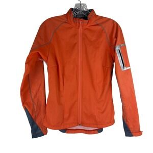 IllumiNITE Womens Full Zip Jacket‎ Size Small Orange Relective Running Outdoor